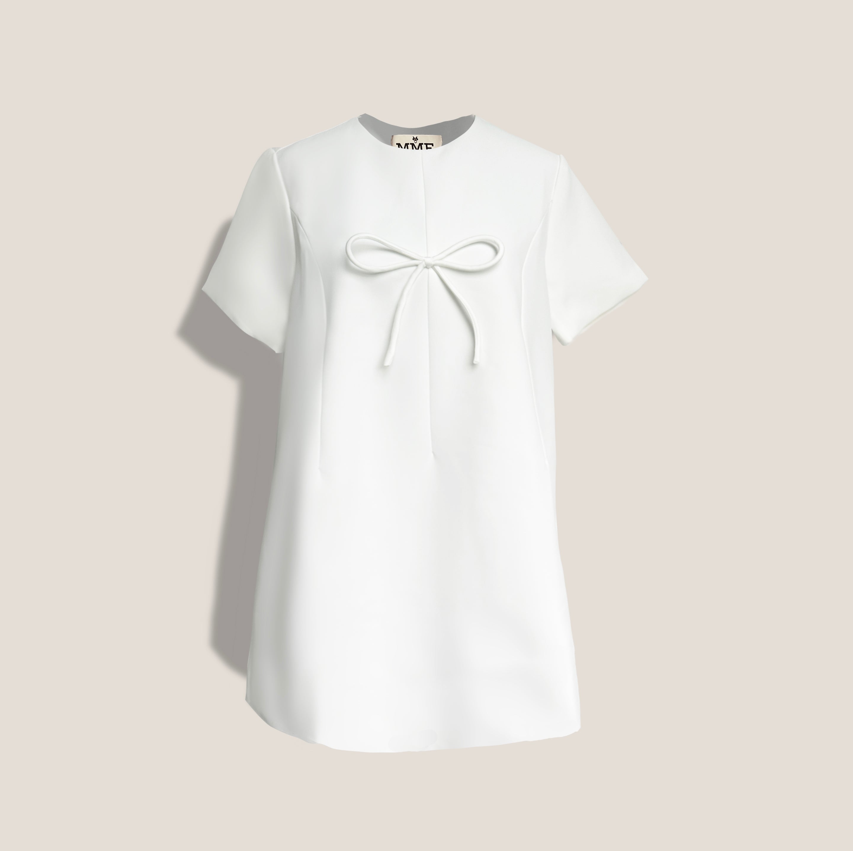 MME. CARLTON MINI BOW DRESS - BLANC