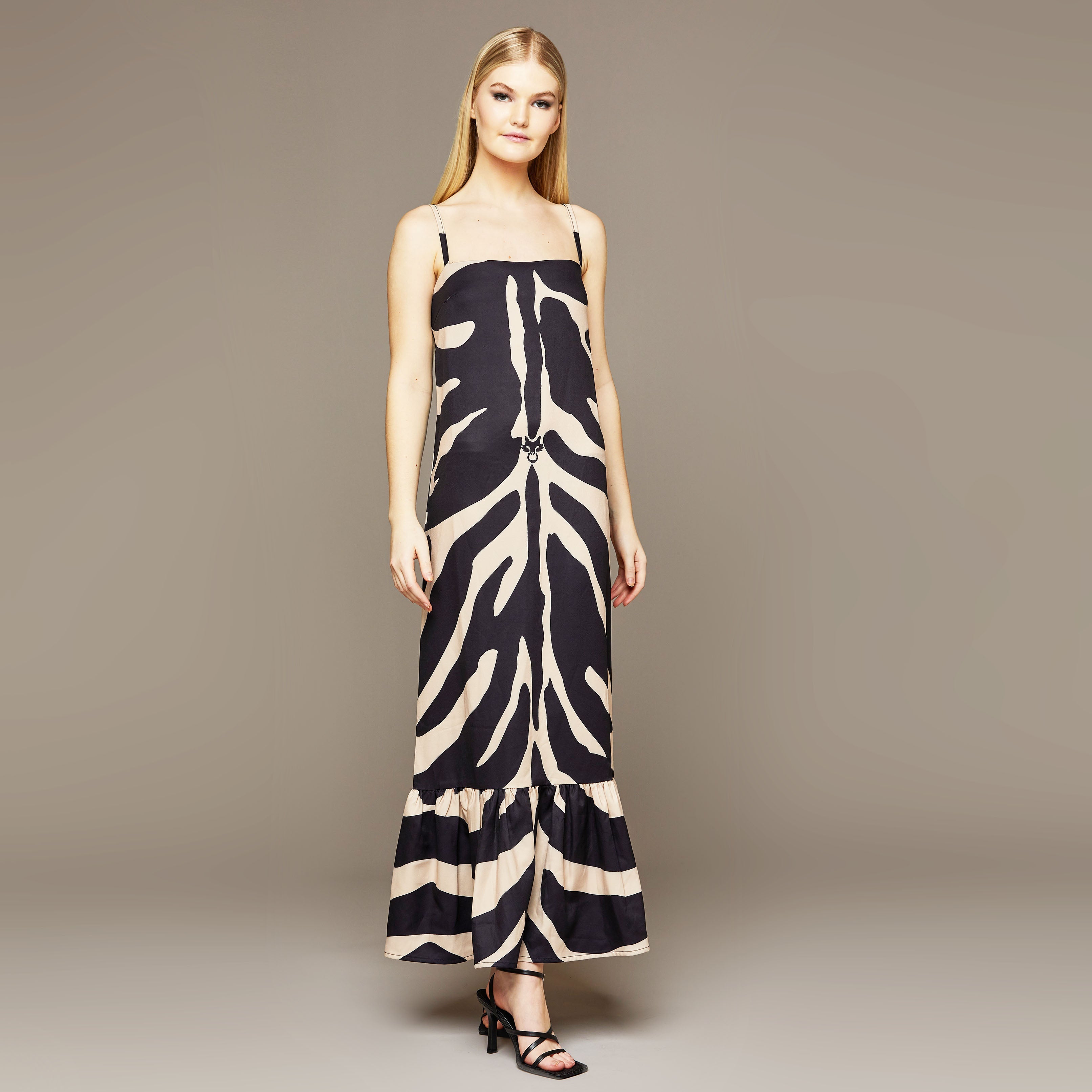 MME. "ZEBRA" HAMPTONS SIP SLIP Dress - NOIR