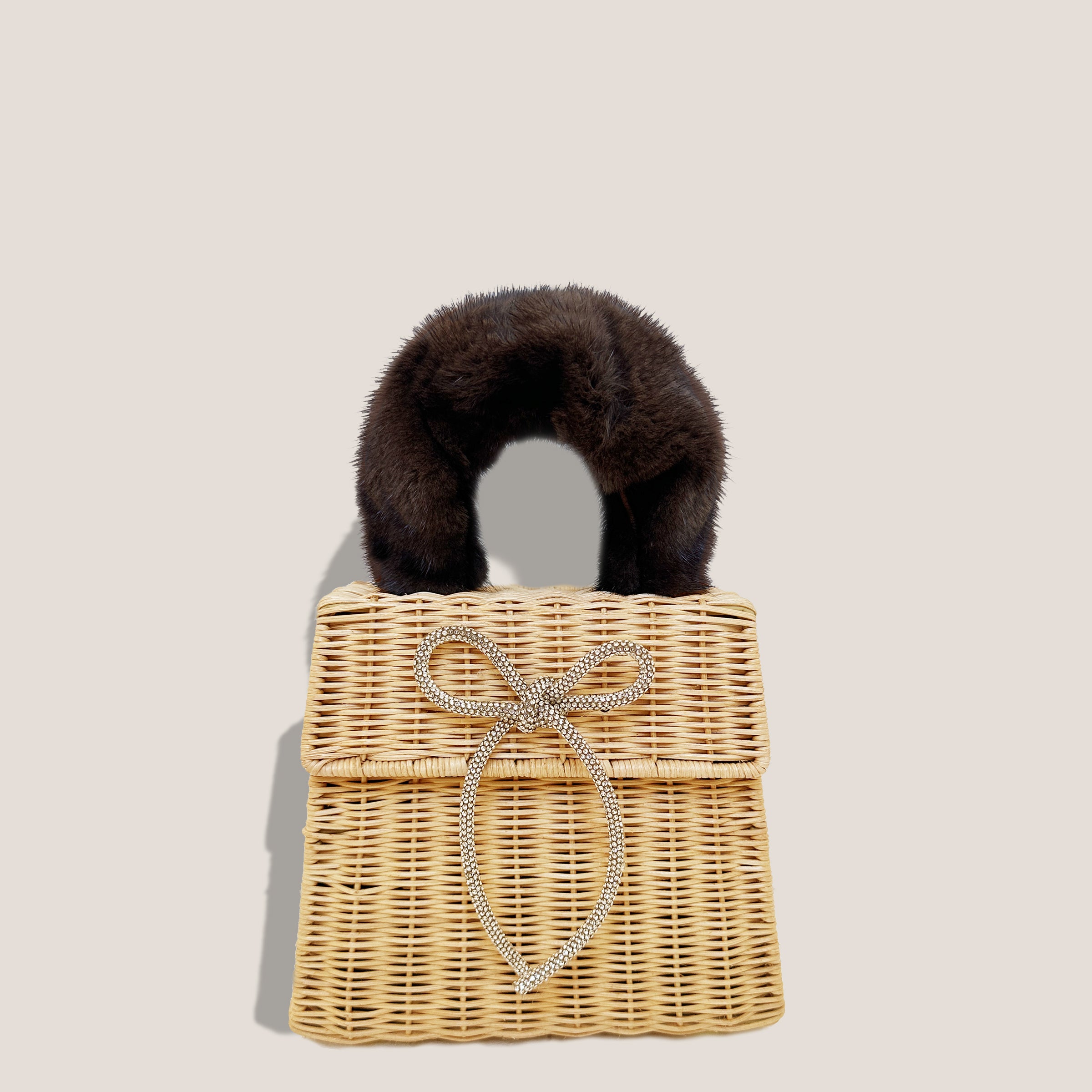MME. MALLORY MINK BASKET BAG