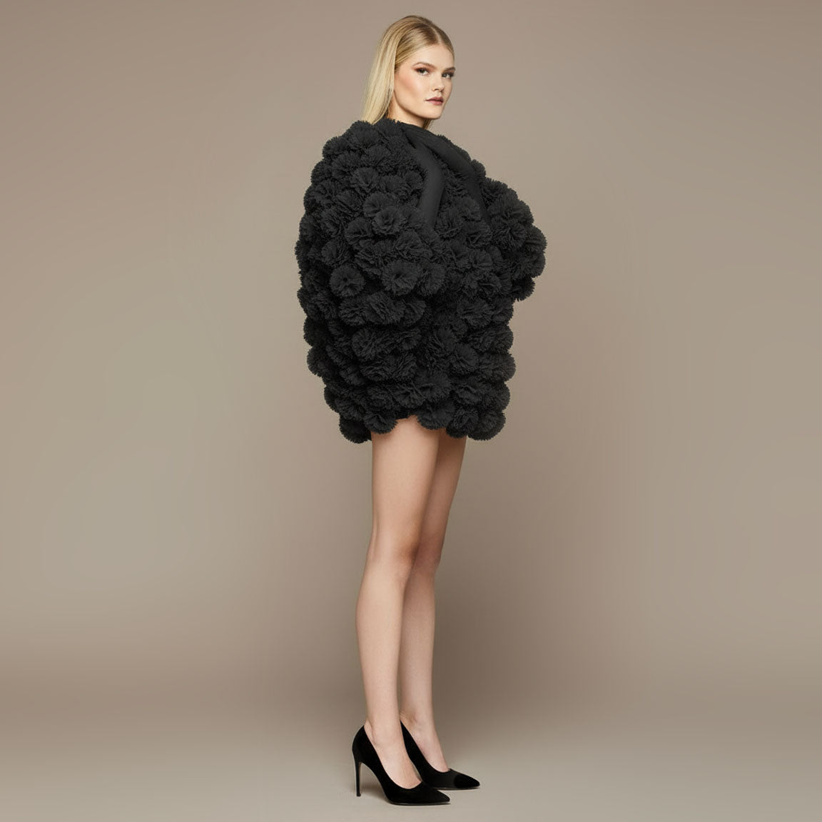 MME. POOFE FLOWER DRESS - NOIR