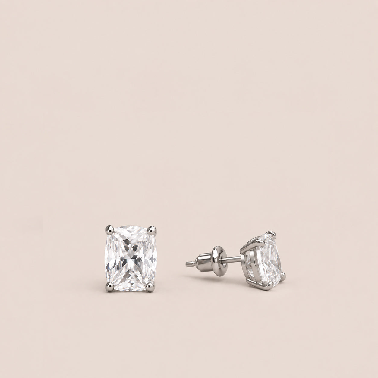 MME.MINK RADIANT-CUT STUD Earrings