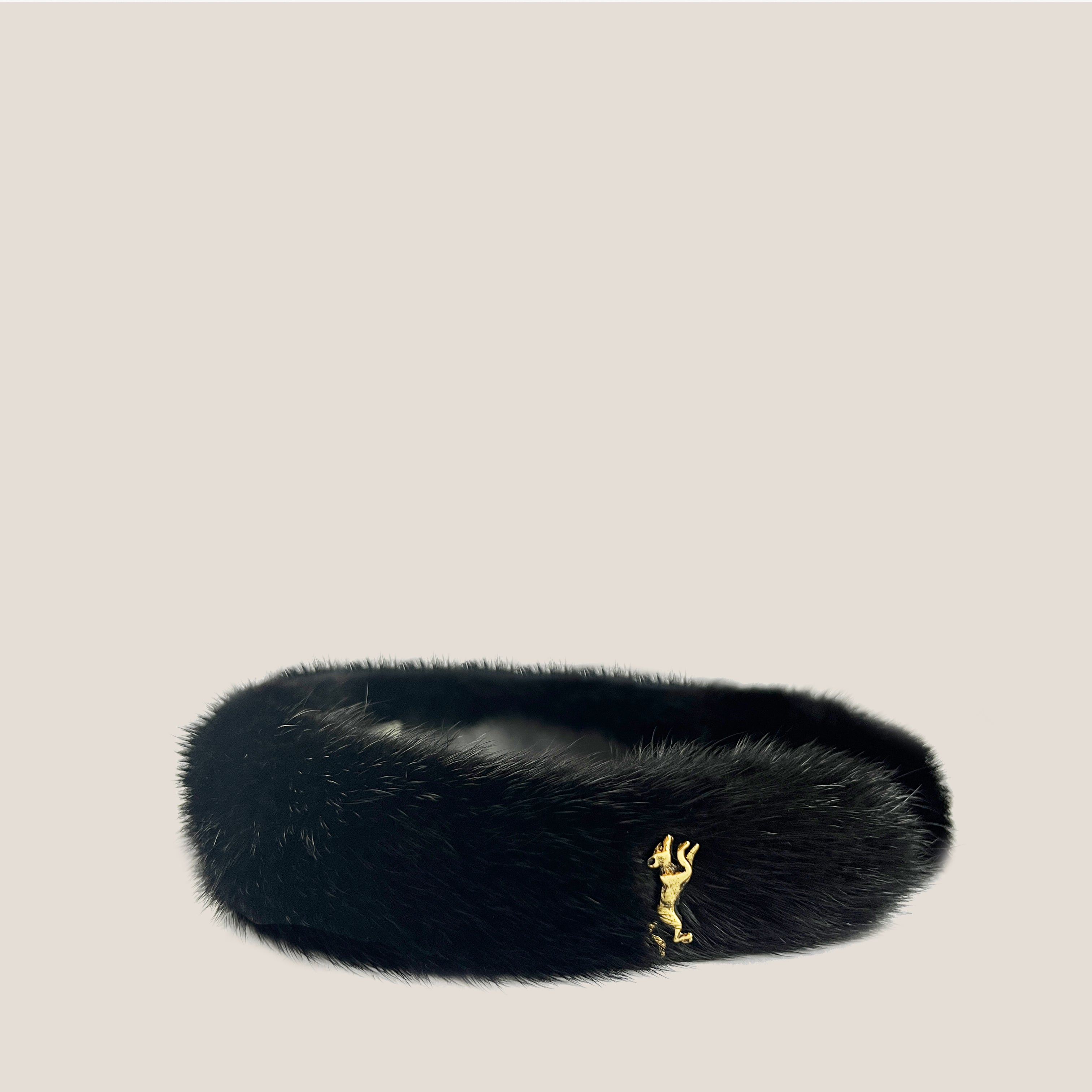 MME.MINKY HEAD BAND - NOIR