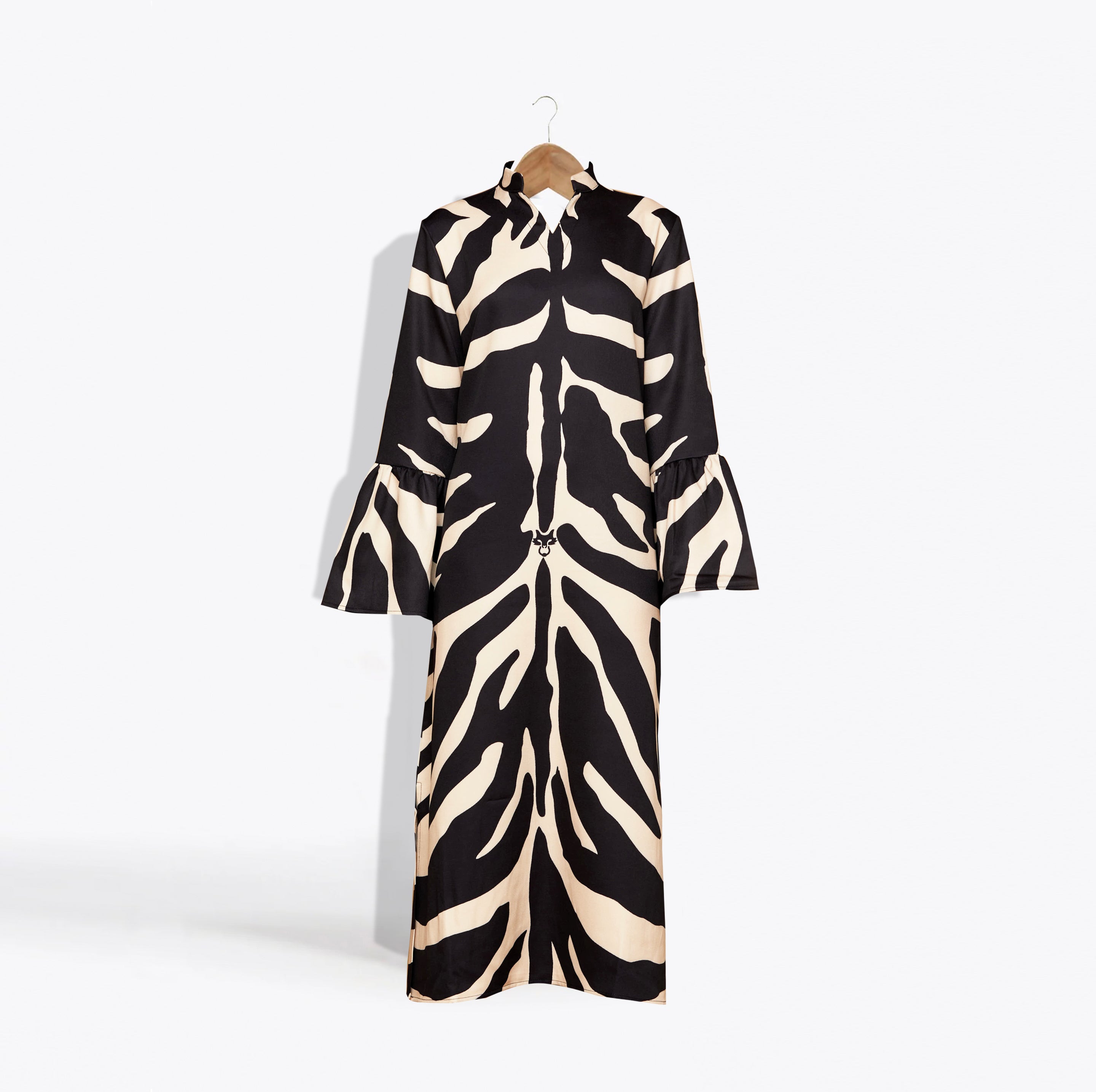 MME. "ZEBRA" PALM BEACH Dress - NOIR