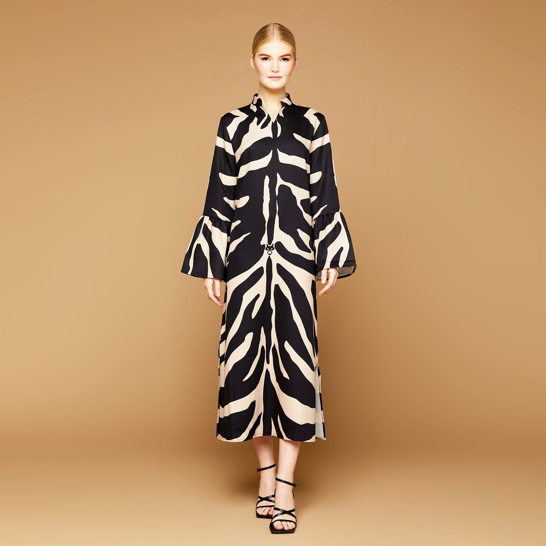 MME. "ZEBRA" PALM BEACH Dress - NOIR