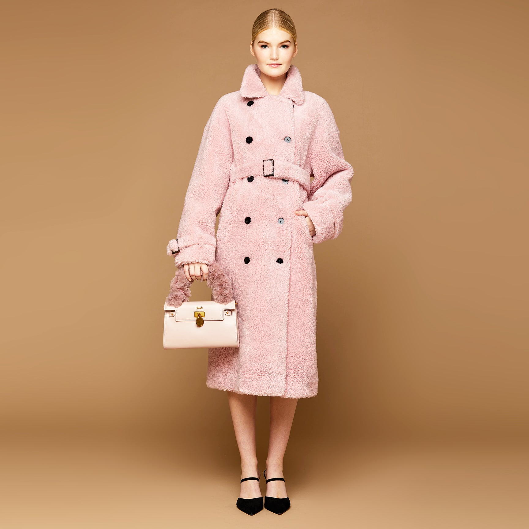 MME. TEDDY TRENCH COAT - Ice Rose
