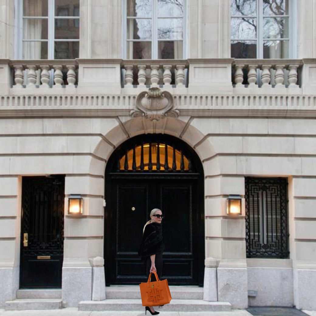 BRUNCH AT MADISON PARK FELT TOTE "CLEMENTINE" GRAND