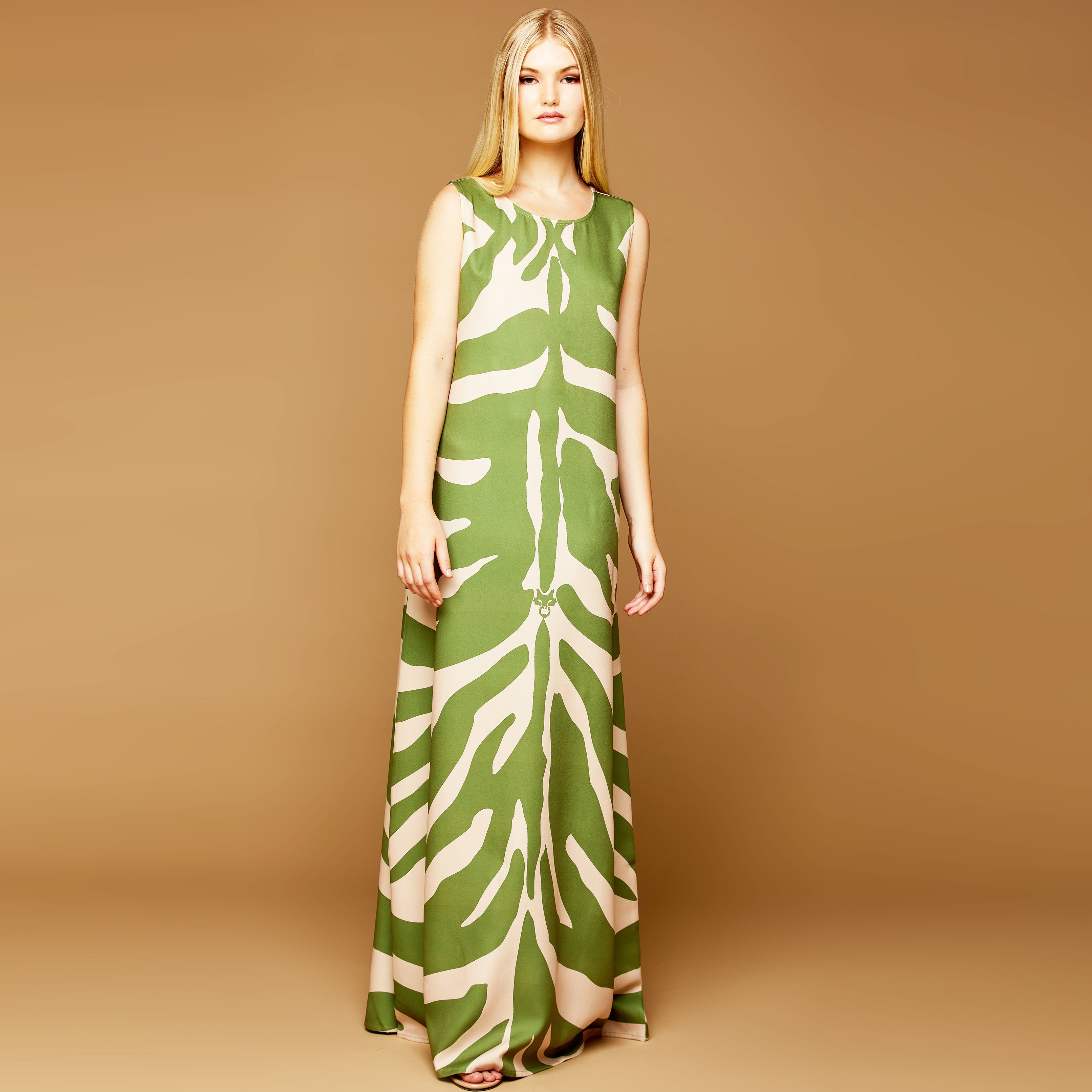 MME. "ZEBRA" Garden Dress - ENVY GREEN