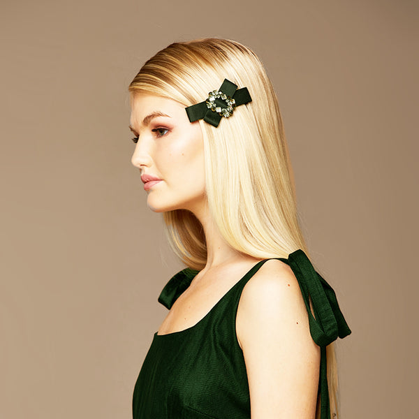 Mme.MINKMME.MINK HOLIDAY BOW HAIR BARRETTE