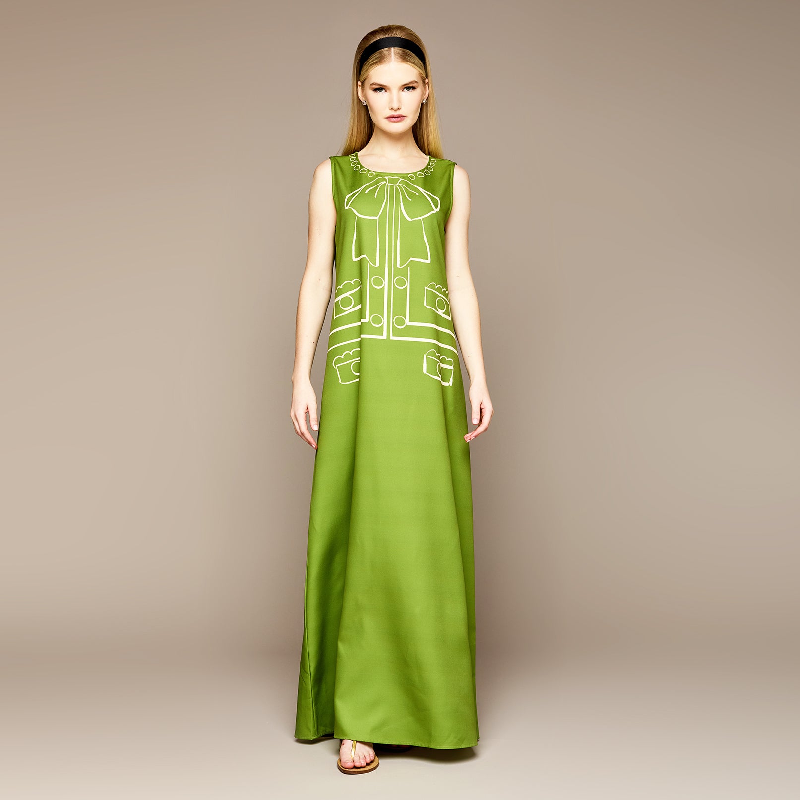 MME. "BEATRICE" Garden Dress - Chartreuse