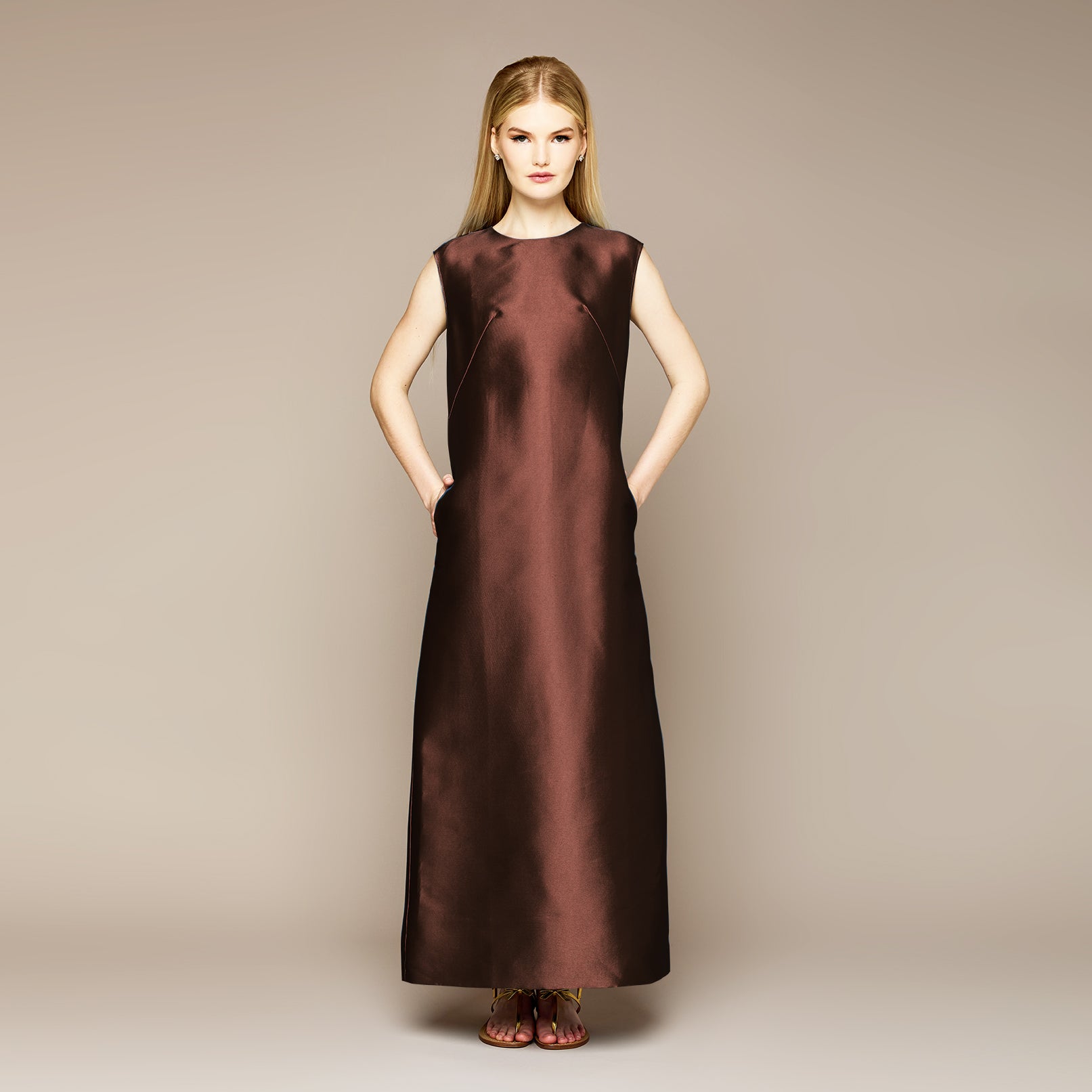 MME. CIGARETTE GARDEN DRESS - Chocolate