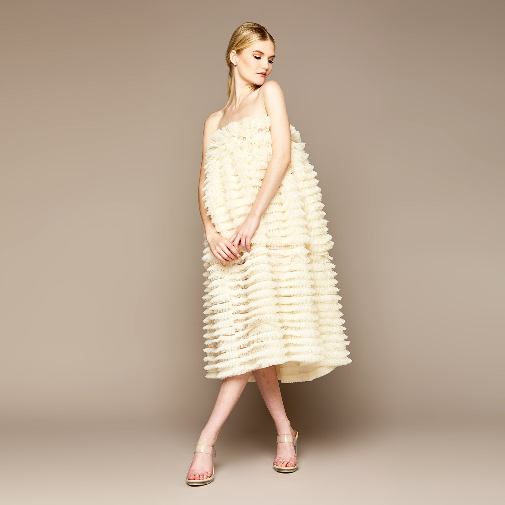 MME. CRILLION Dress - CRÉME