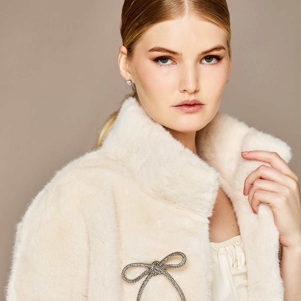 THE MINKY JEWELED DAY  COAT