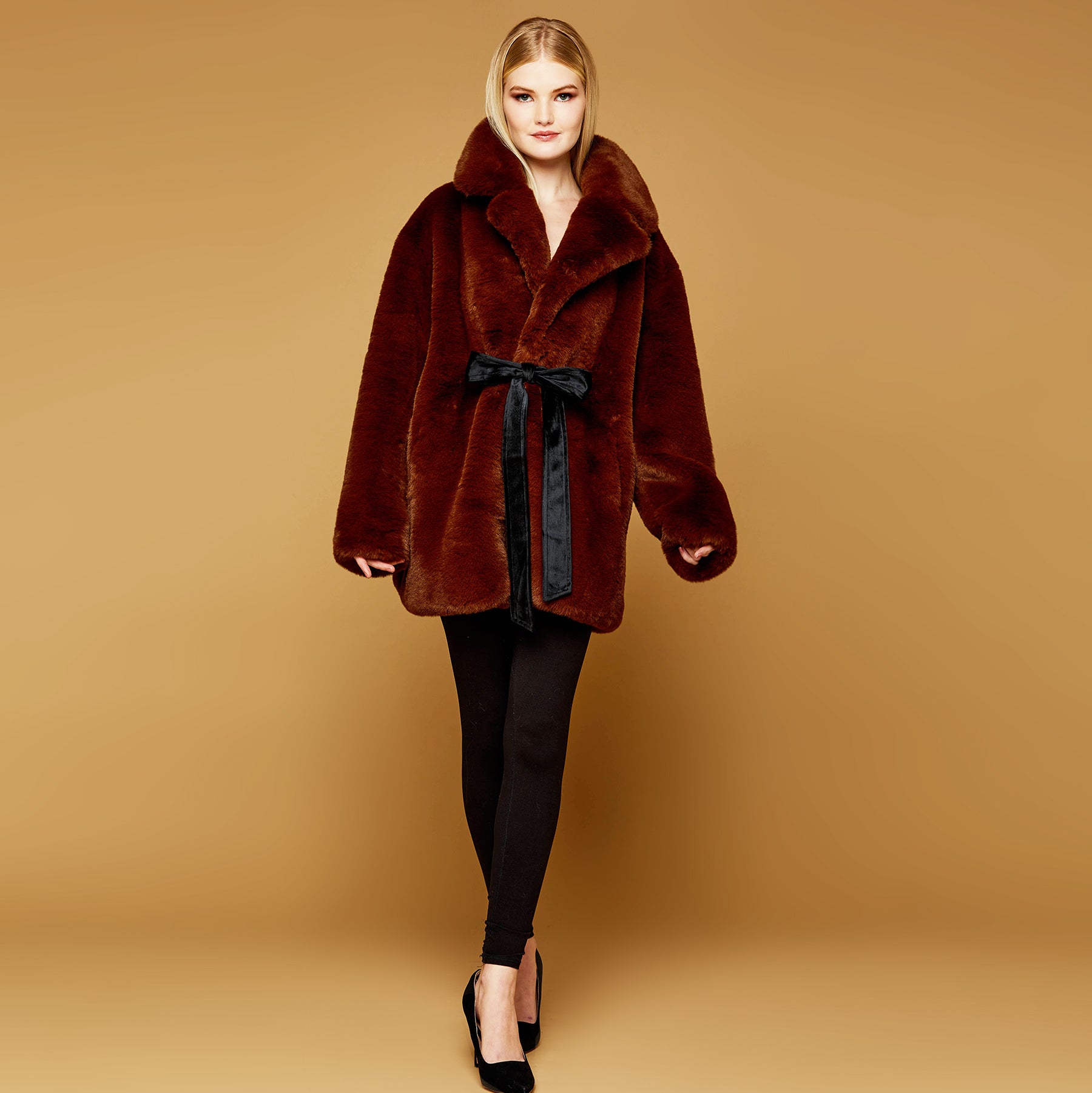 MME. DARCY - Collar Jacket -  COGNAC