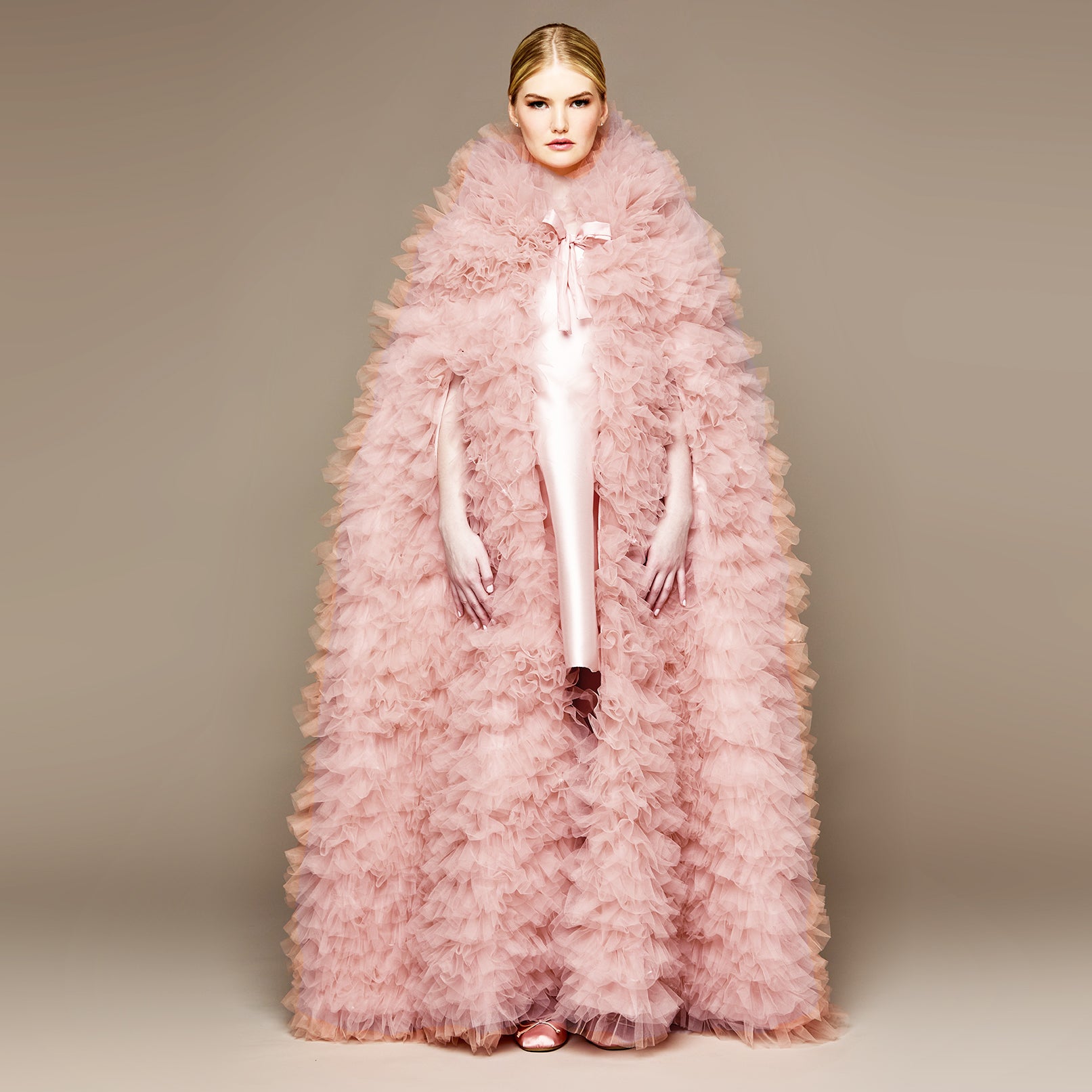 MME. SYMPHONY CAPE GOWN - Rose