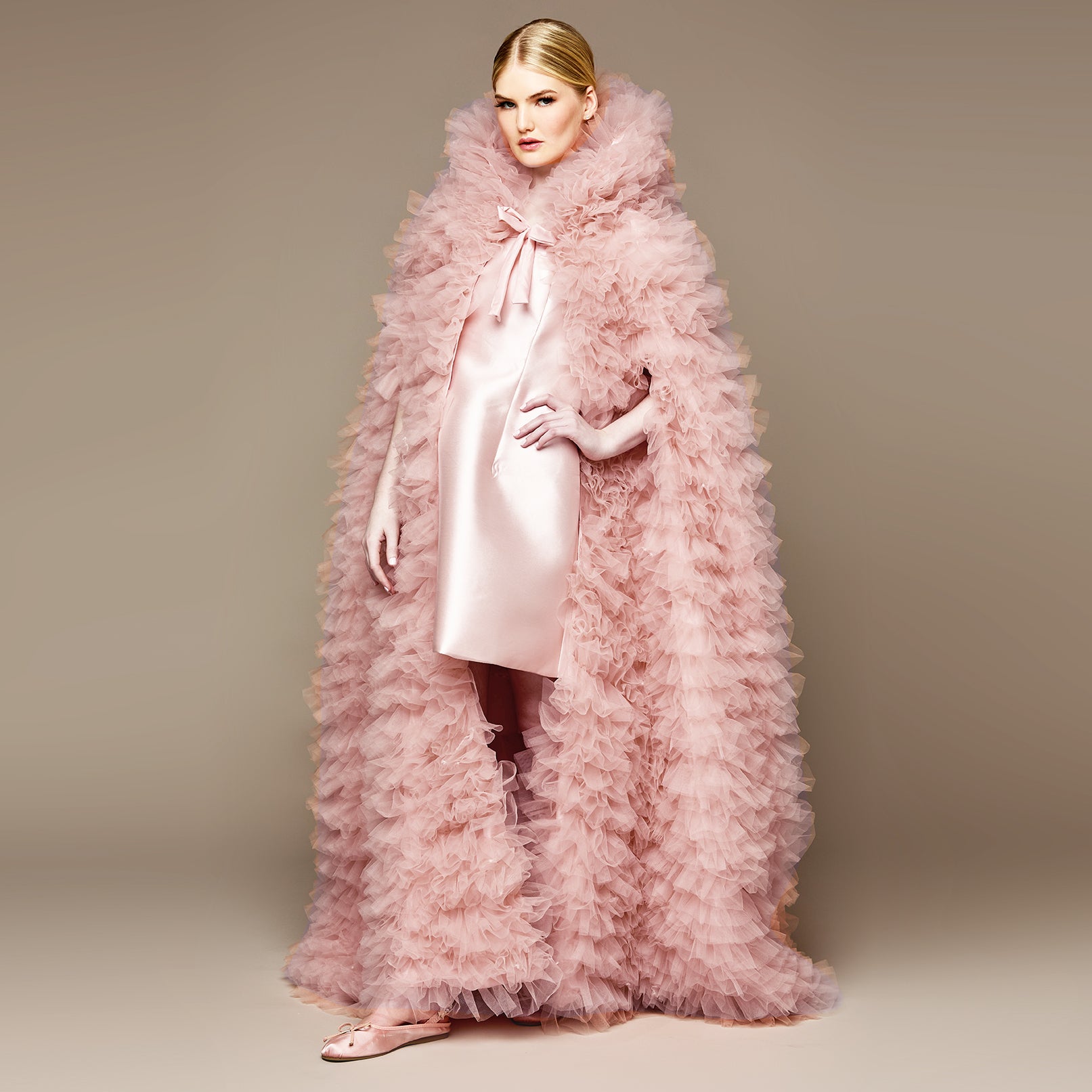 MME. SYMPHONY CAPE GOWN - Rose