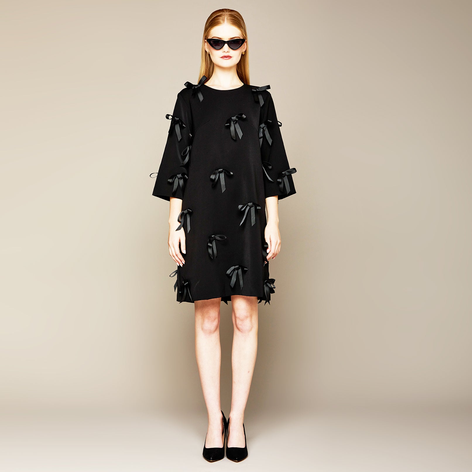MME. Carlton Bow - 3/4 Sleeve Dress