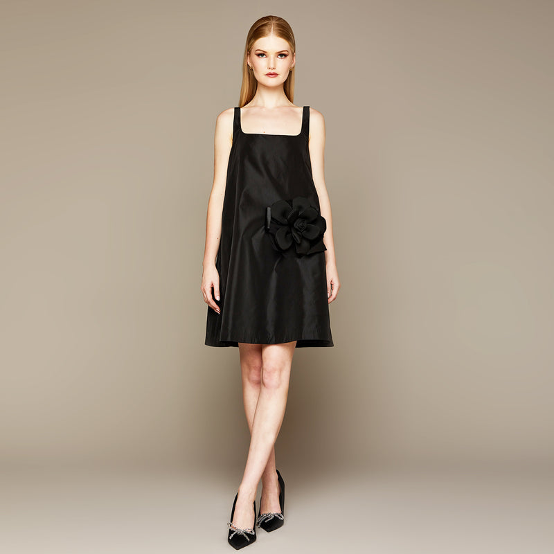 Mme.MINKMME. FLOWER POCKET DRESS - NOIR