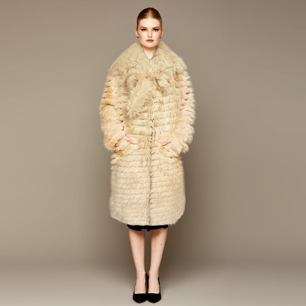 Mme.MINKMISS MINKY COAT - FAWN