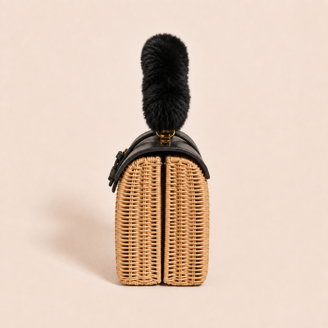 THE CARLTON BOW MINK BASKET 20cm -  NOIR