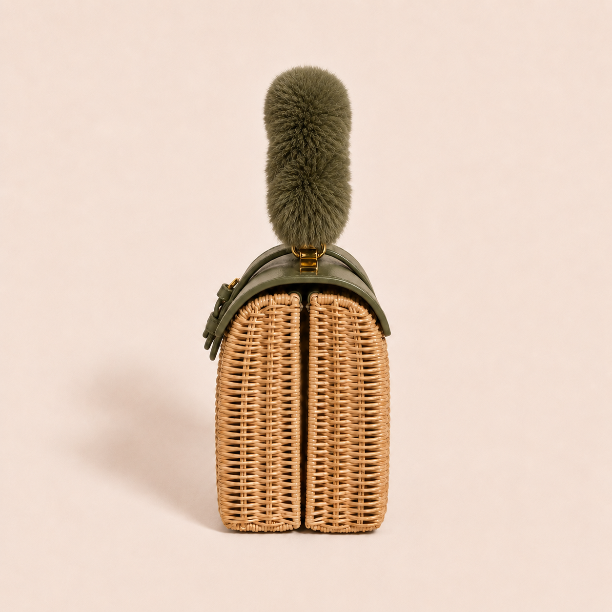 THE CARLTON BOW MINK BASKET 20cm -  MOSS