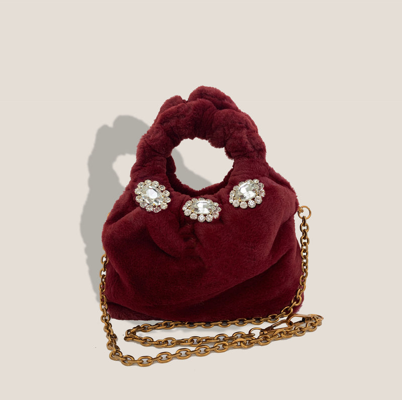 Mme.MINKMME. BONBON Tote - BURGUNDY