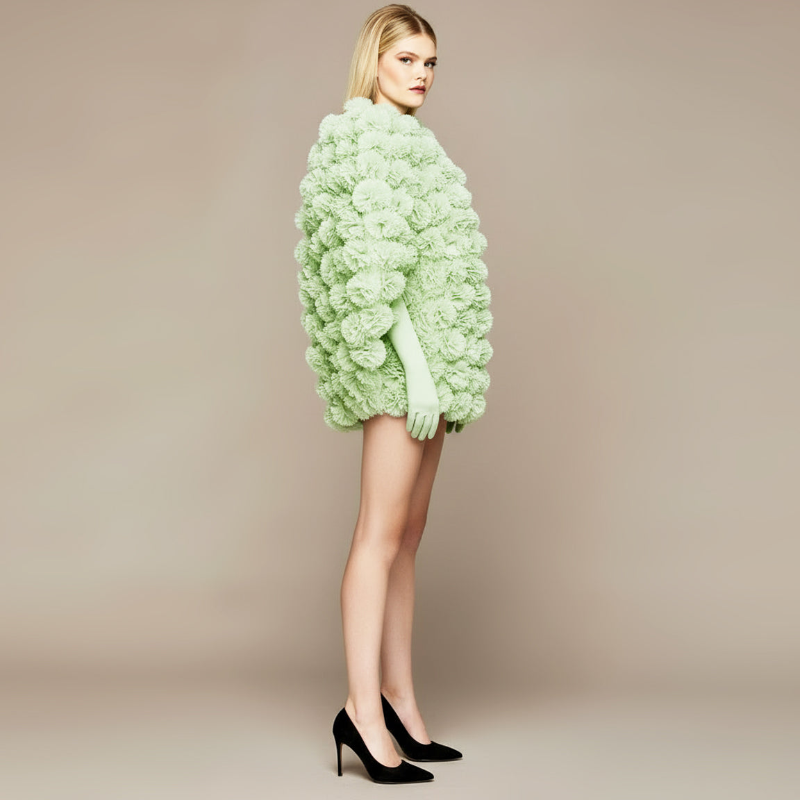 MME. POOFE FLOWER DRESS - FRENCH GREEN