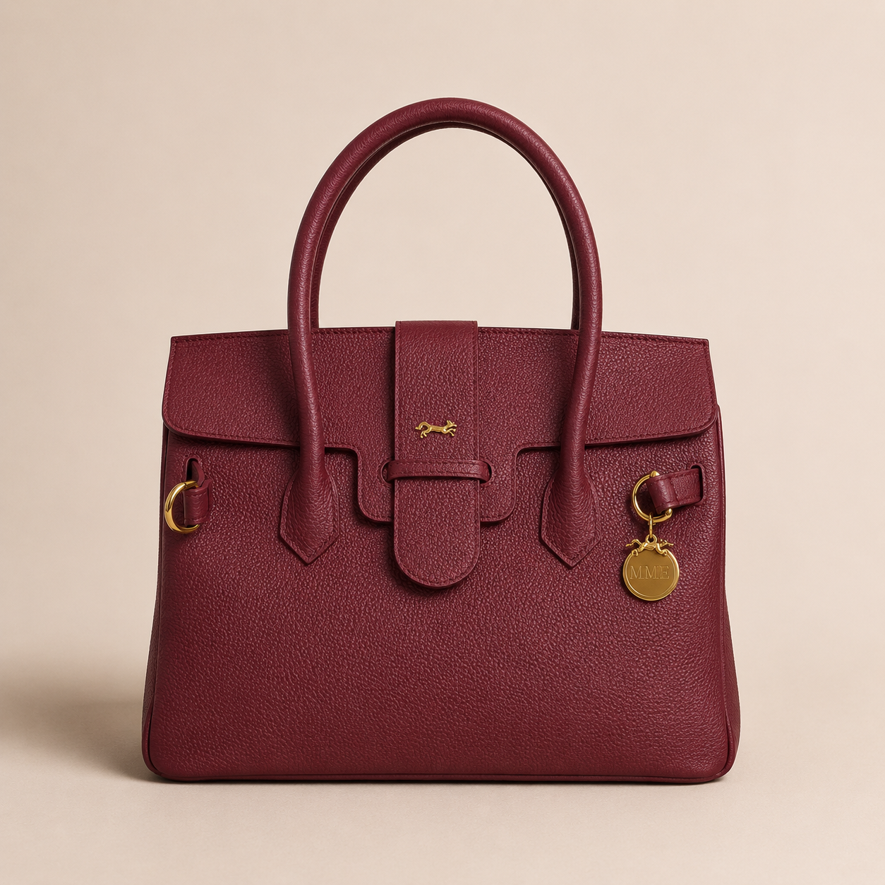 The ONASSIS 35 TOTE - TOGO BURGUNDY