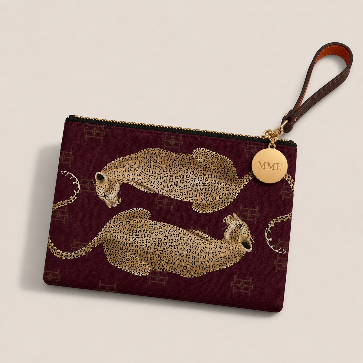 MME. LEOPARD POUCHETTE - Burgundy