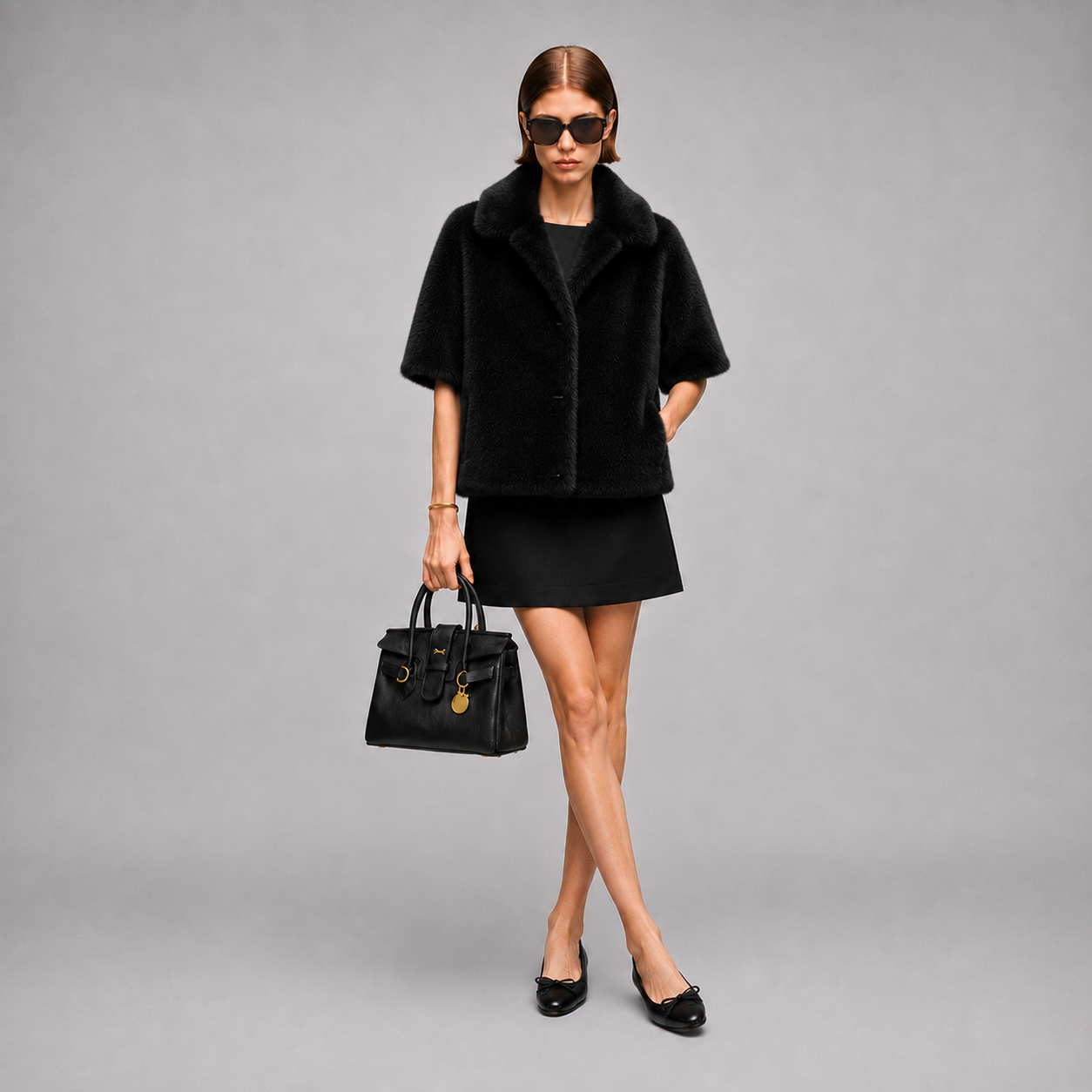 THE MINKY DAY COAT - NOIR