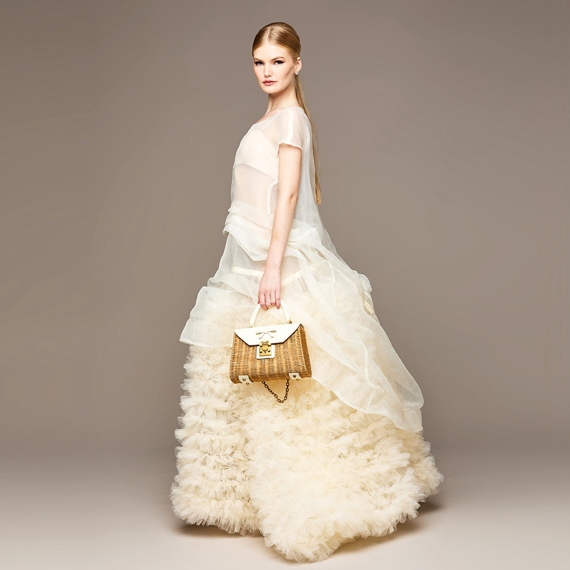 MME. AVANT GARDEN TULLE Dress - CREME