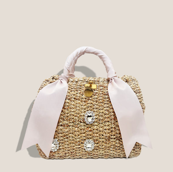 Mme.MINKMME. CRYSTAL DR. TOTE - NUDE PINK