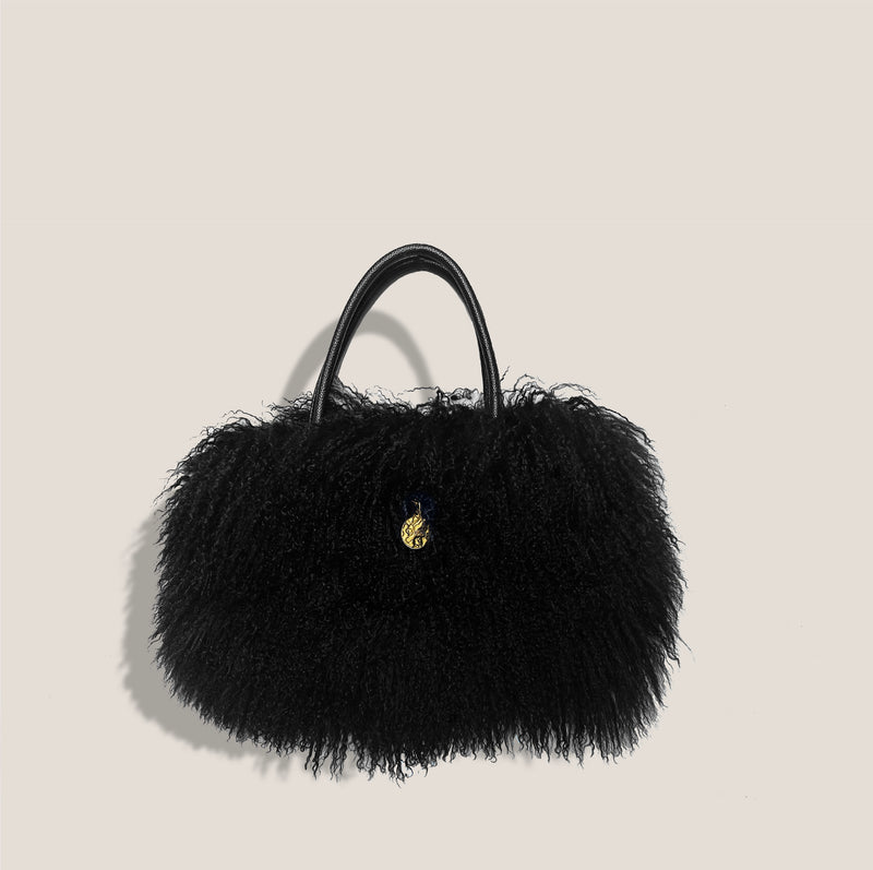 Mme.MINKMME. SHEARLING TOTE - NOIR