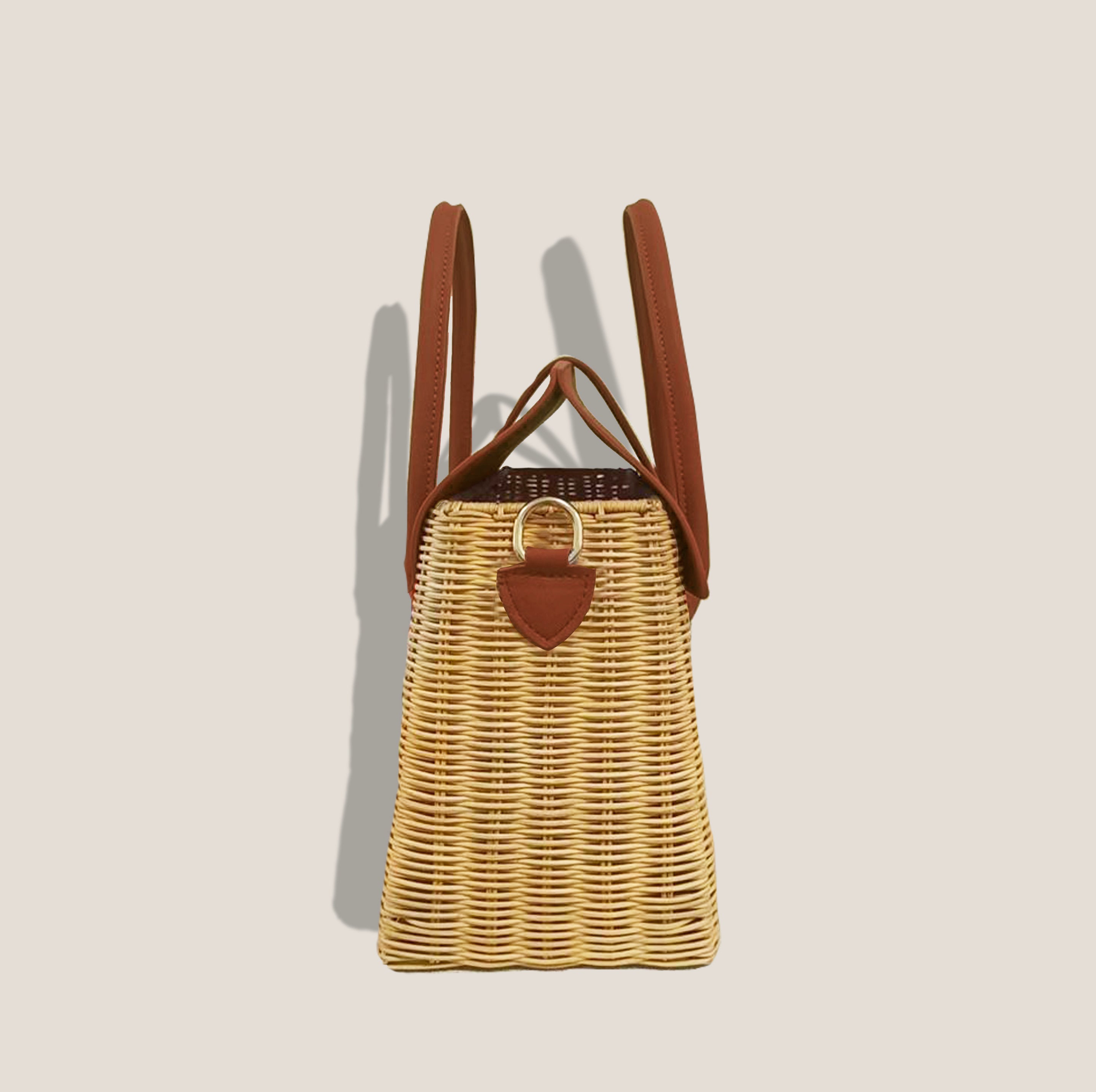 THE ONASSIS 35 BASKET - COGNAC*