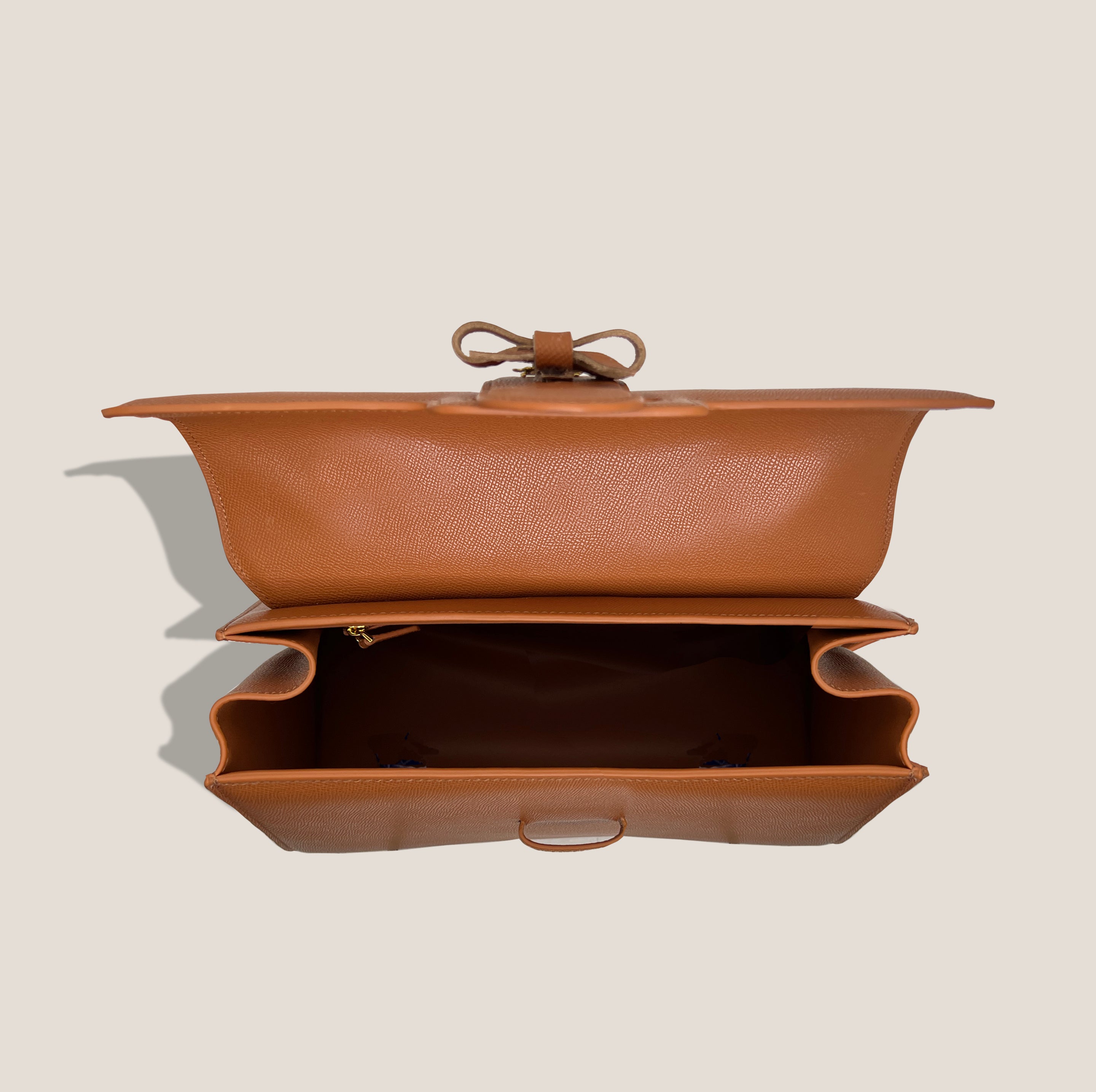 THE CARLTON BOW BAG in COGNAC* Mme.MINK