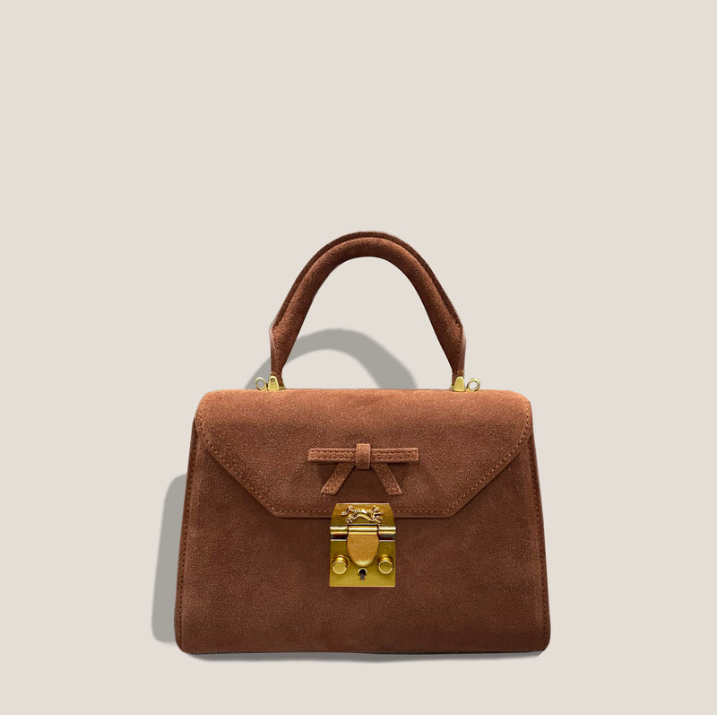 Mme.MINKMME. AUDREY SUEDE BAG -  COGNAC