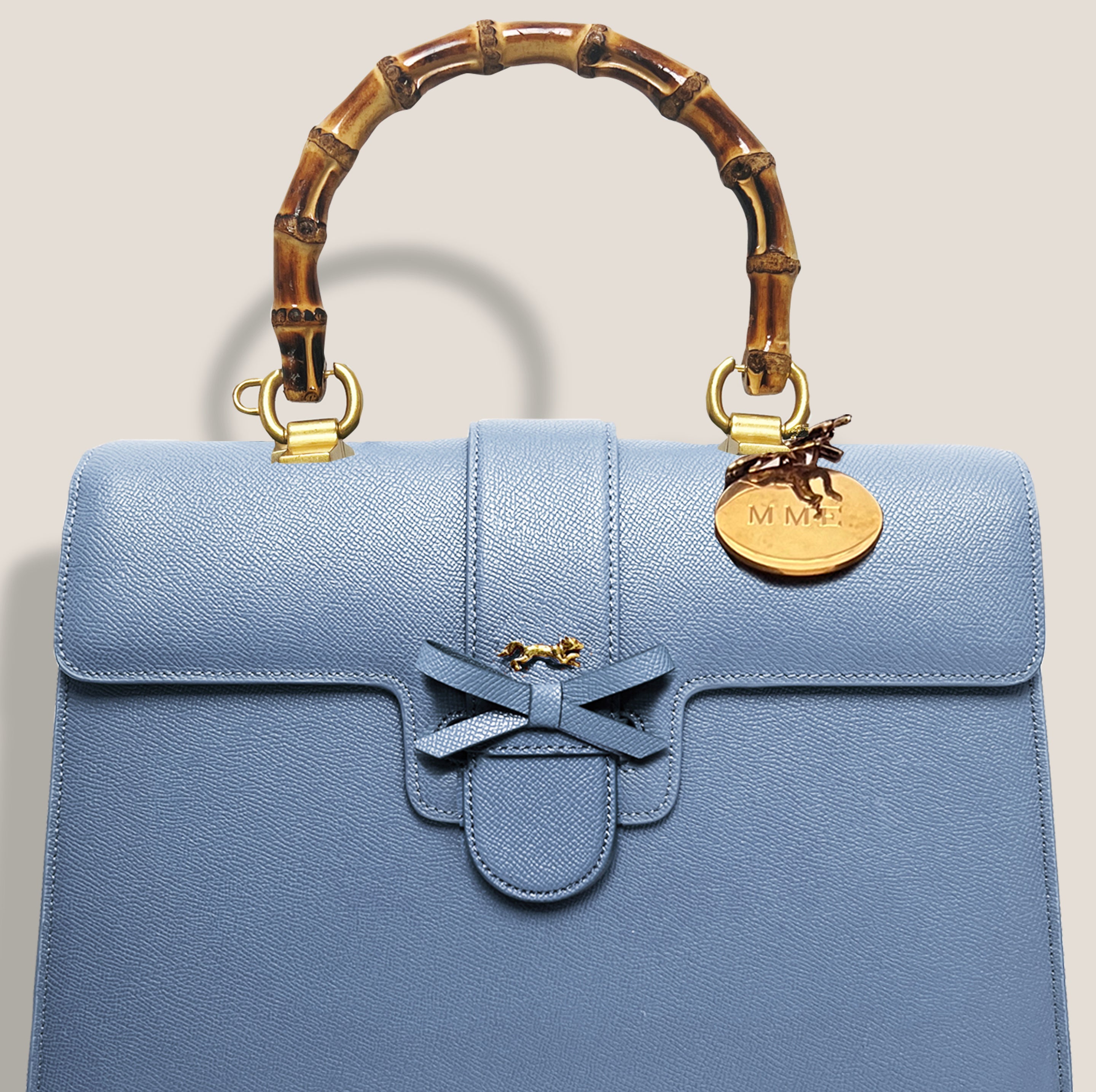 THE CARLTON BOW BAG PETITE - BLUE