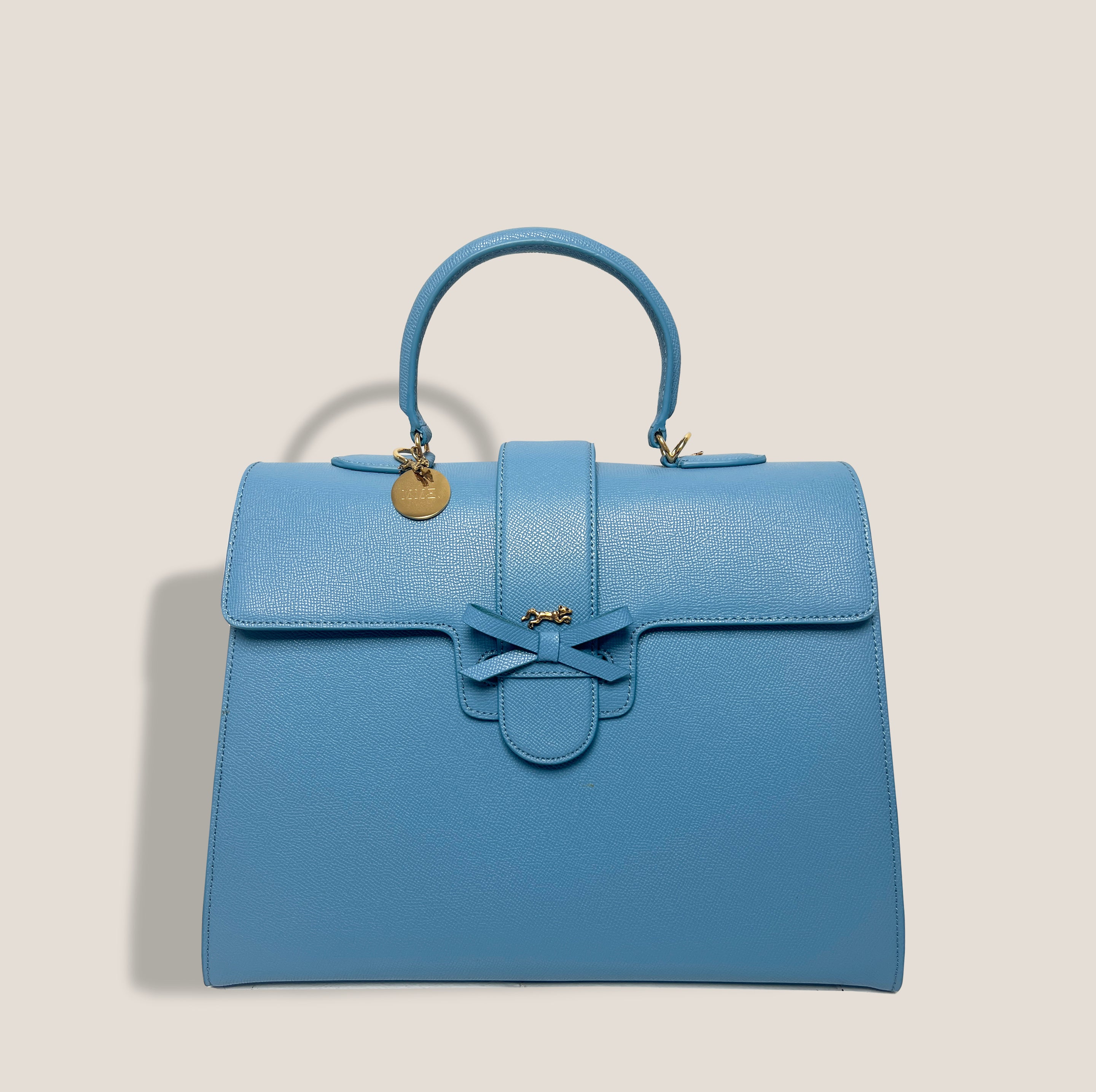 THE CARLTON BOW BAG in CORNFLOWER