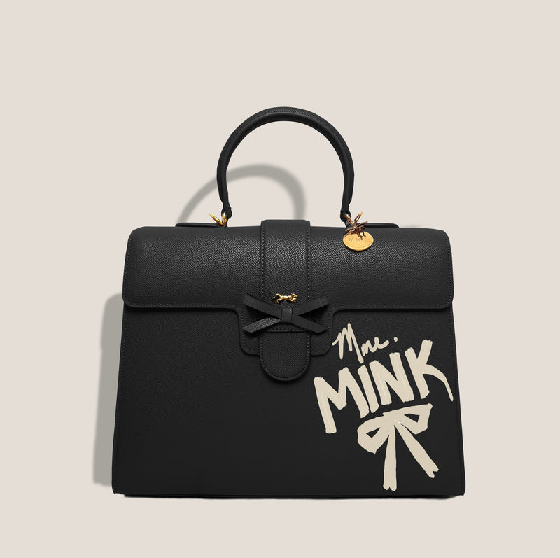 Mme.MINKTHE "MEET MME.MINK" CARLTON BOW BAG in NOIR