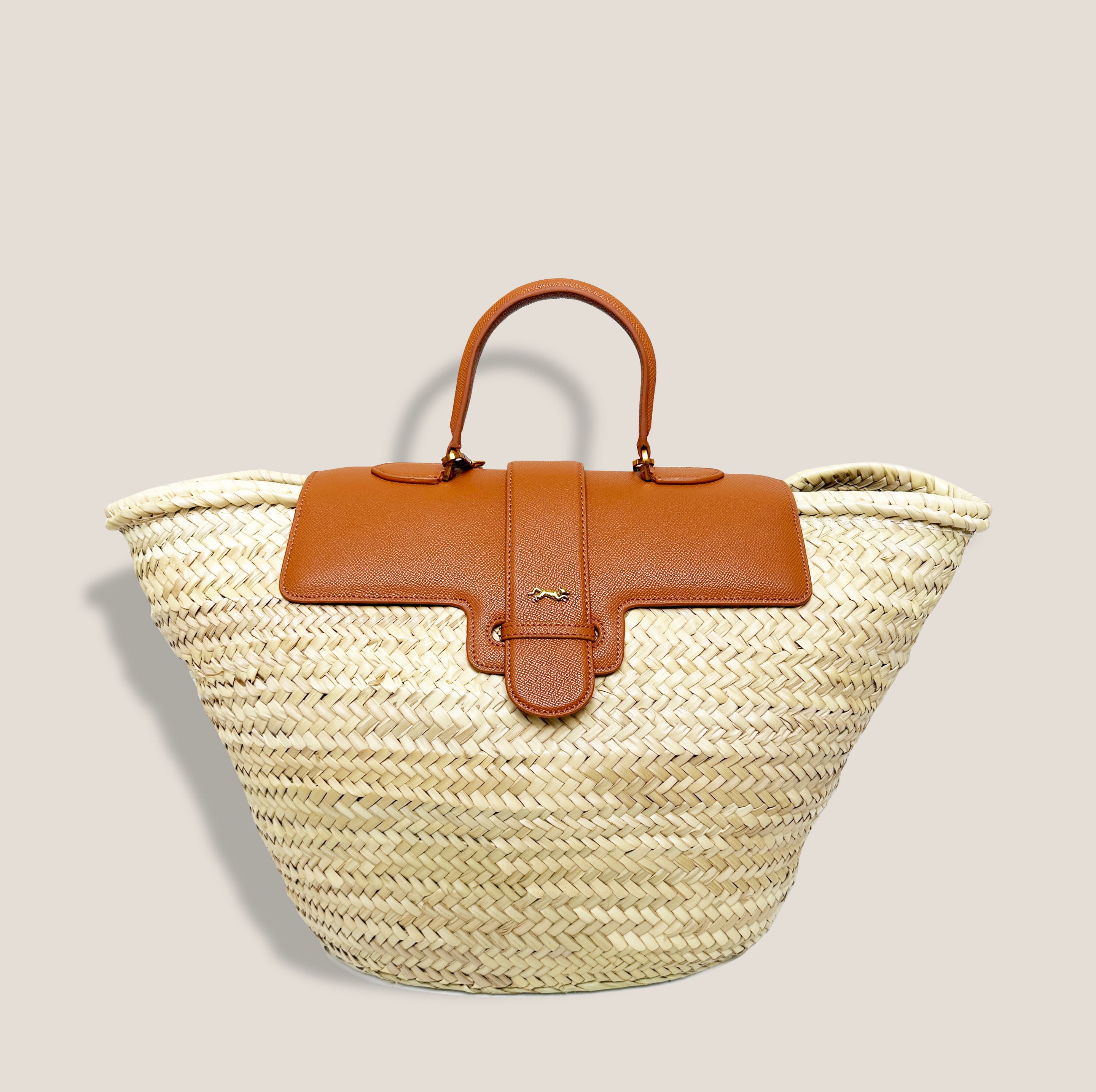 MME.CARLTON BASKET TOTE - COGNAC