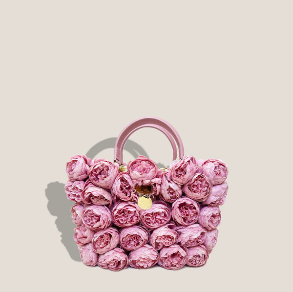 Mme.MINKMME. PEONY ROSE BOUQUET Tote - PINK