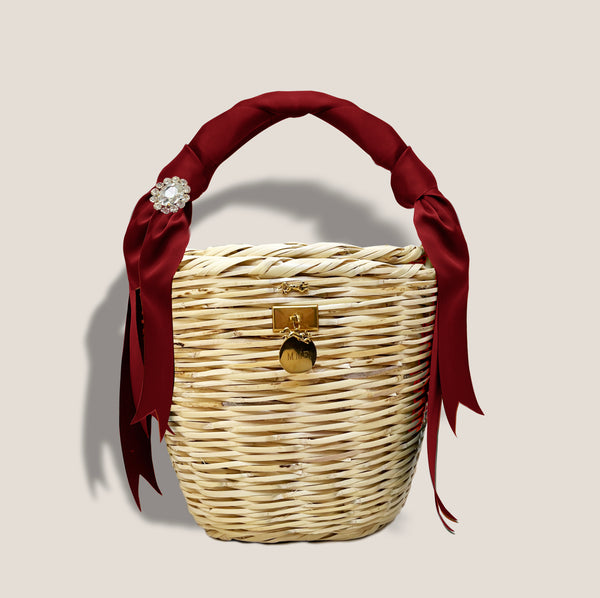 Mme.MINKMME. LEGACY BIRK BASKET - HOLIDAY BURGUNDY