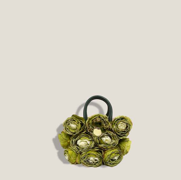 Mme.MINKMME. MINI CABBAGE BOUQUET Tote - GREEN