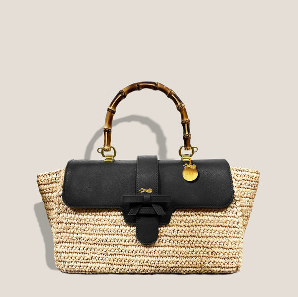 WOVEN MISS ONASSIS BAG - NOIR