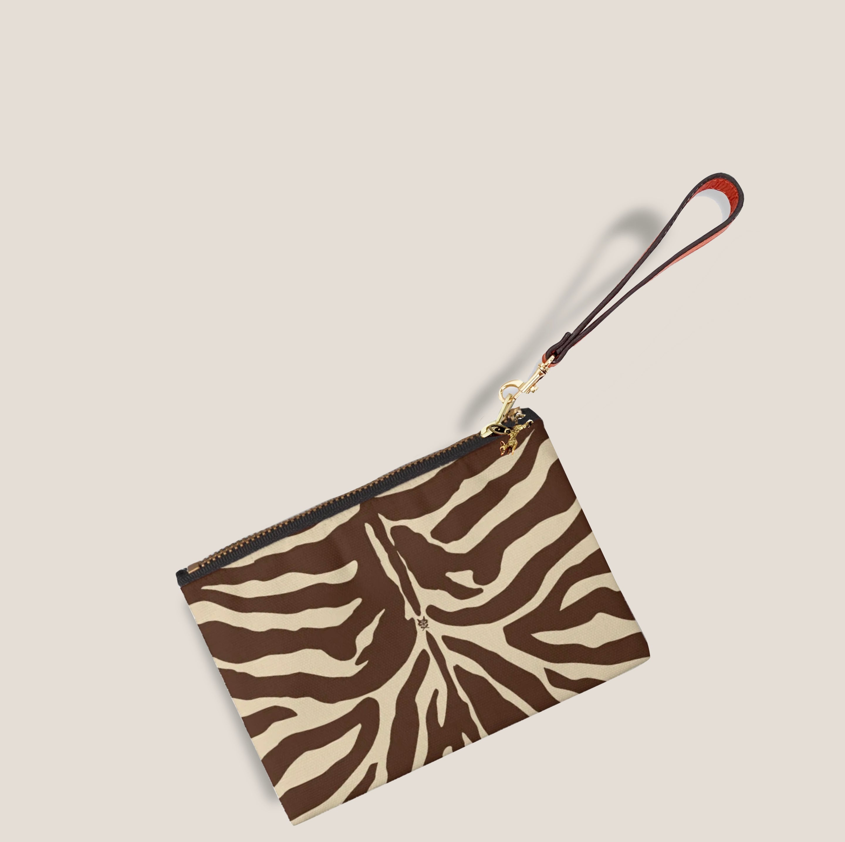 MME. ZEBRA Pouchette - Cognac