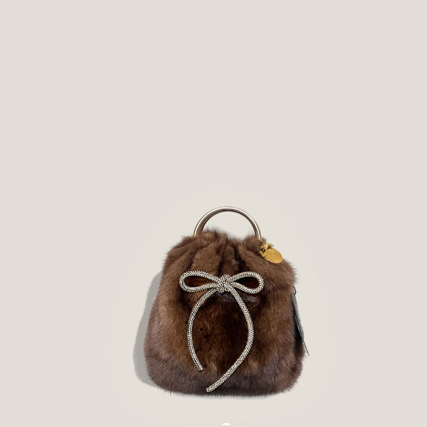 Mme.MINKMME.MINK HOLIDAY POUCHETTE Petite -SABLE
