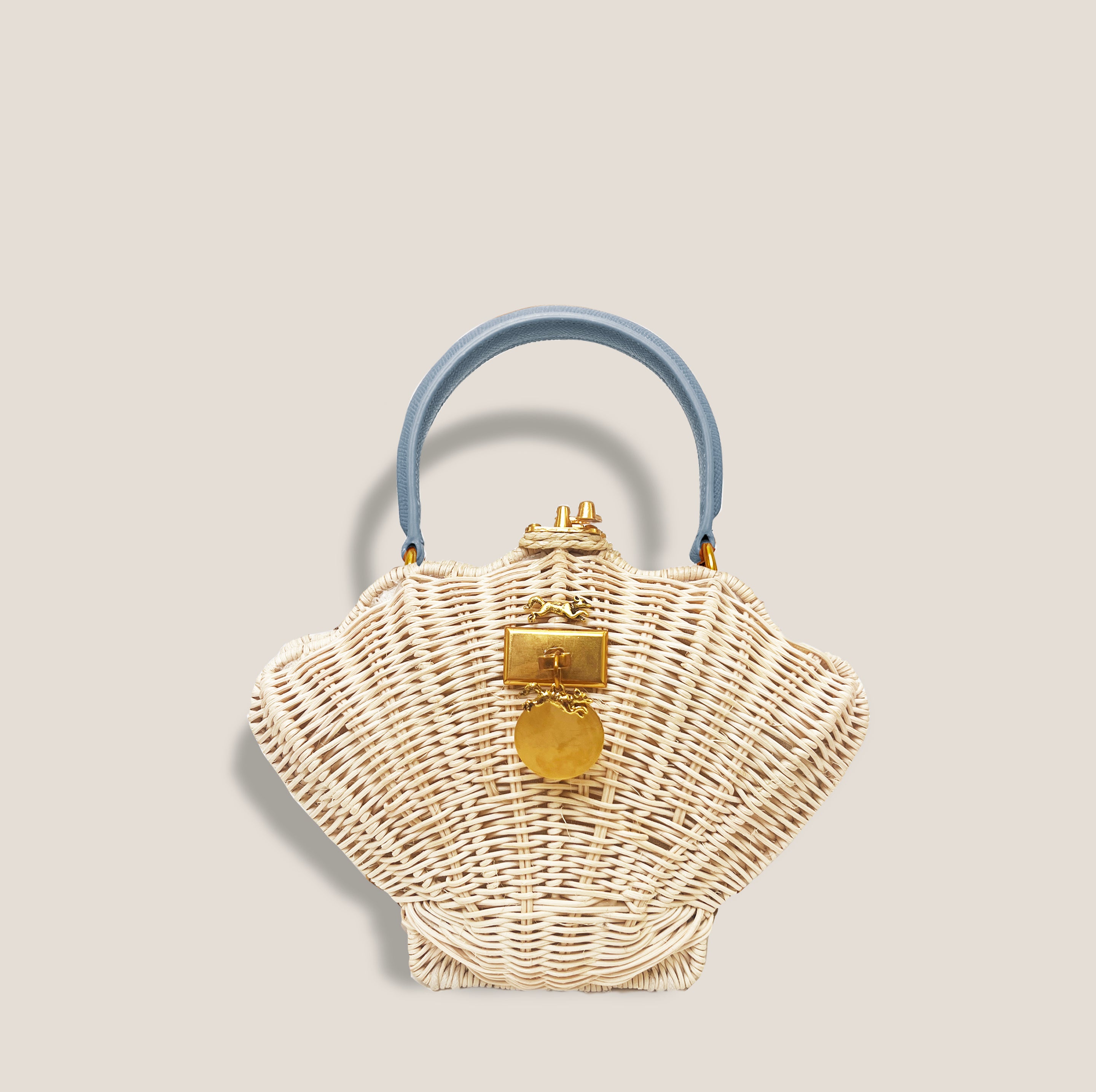 MME.MINK SHELL Clutch CORNFLOWER