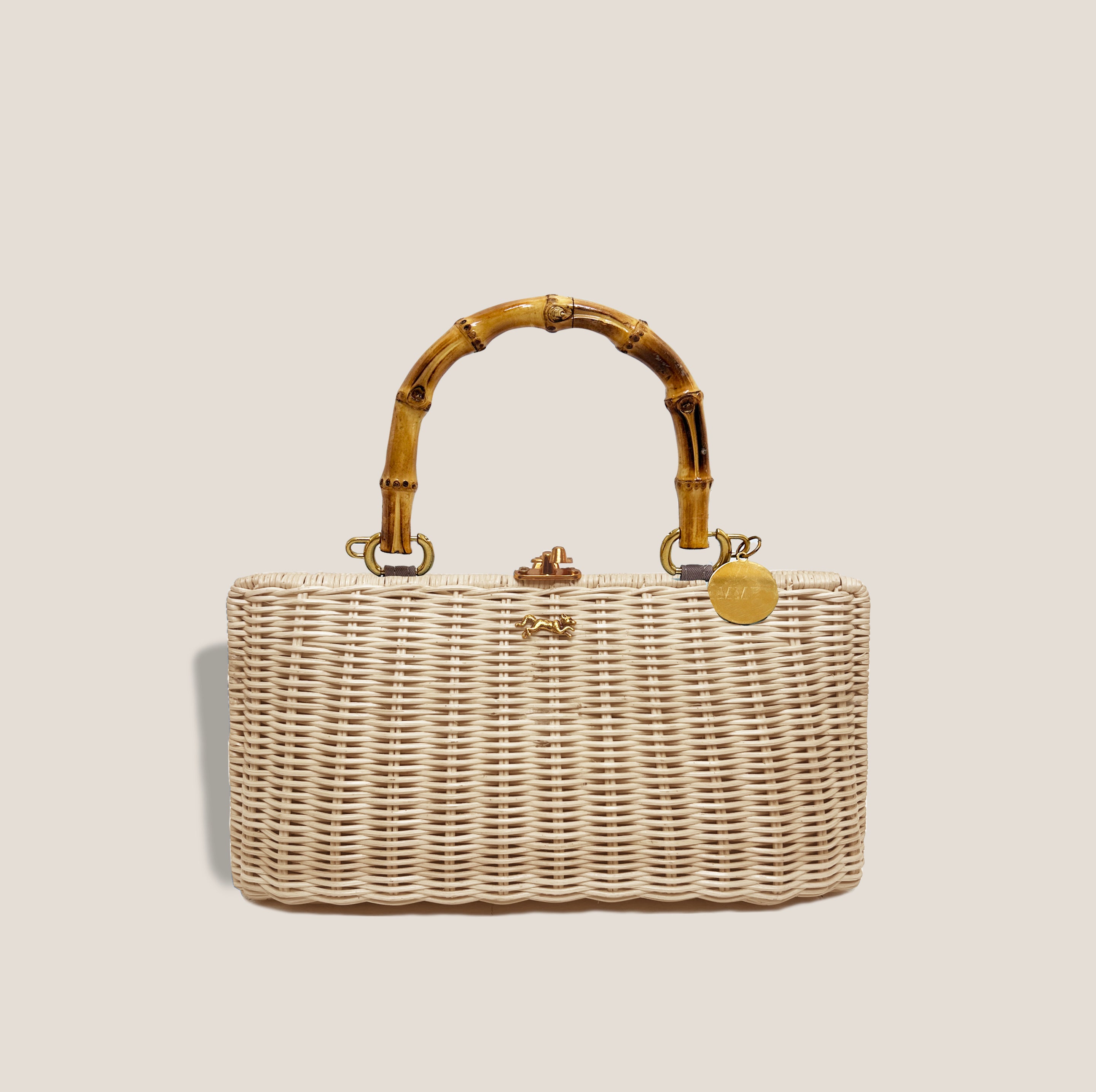 MME. KELLY BAMBOO CLUTCH -  NUDE