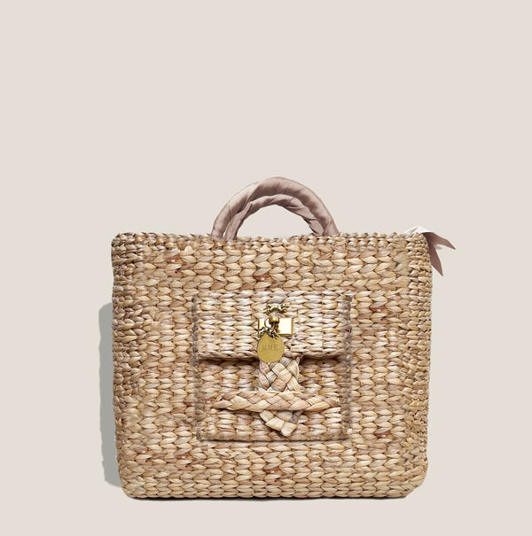 Mme.MINKMME. SISSY POCKET TOTE -  Nude