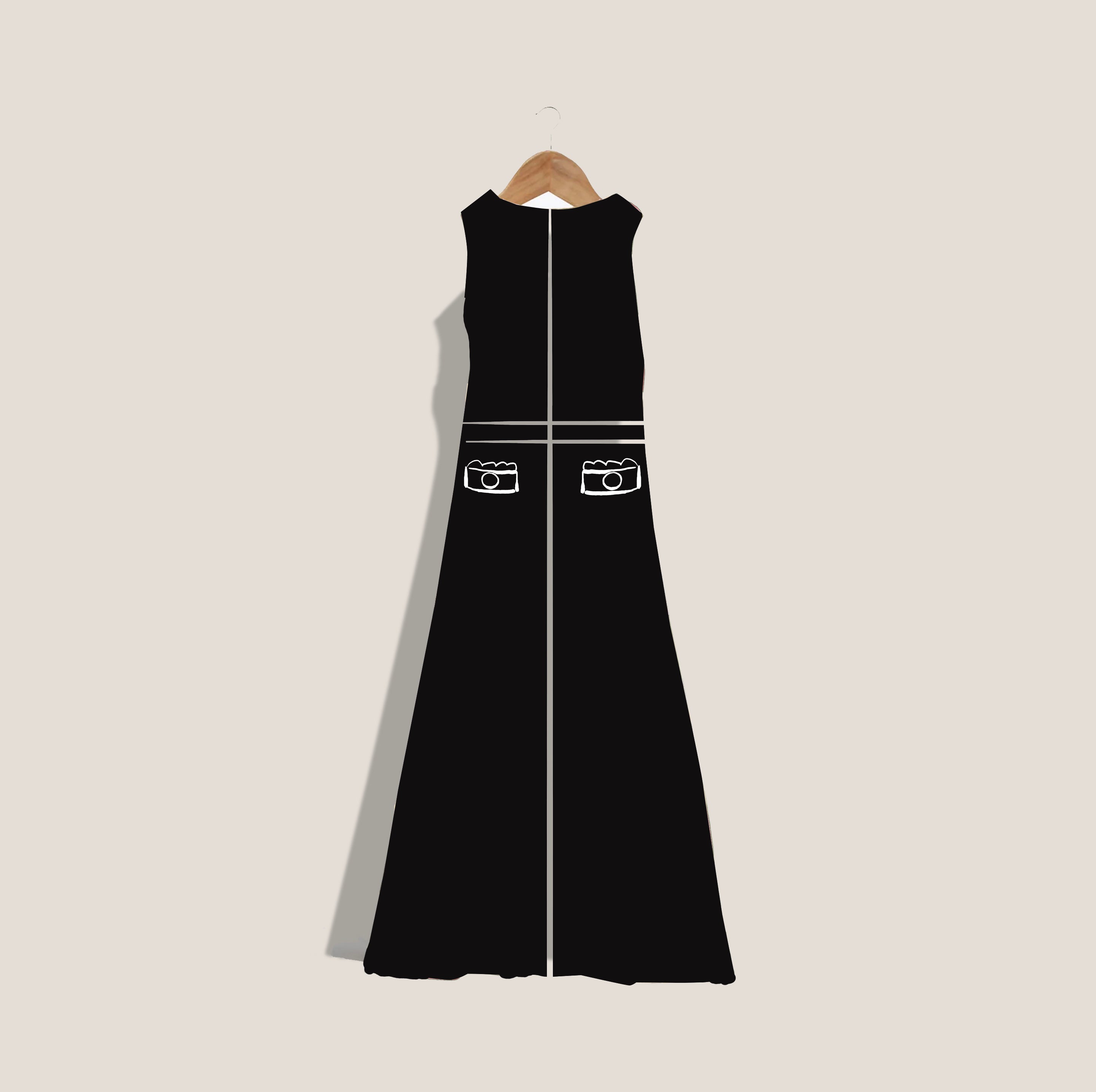 MME. "BEATRICE" Garden Dress - NOIR*