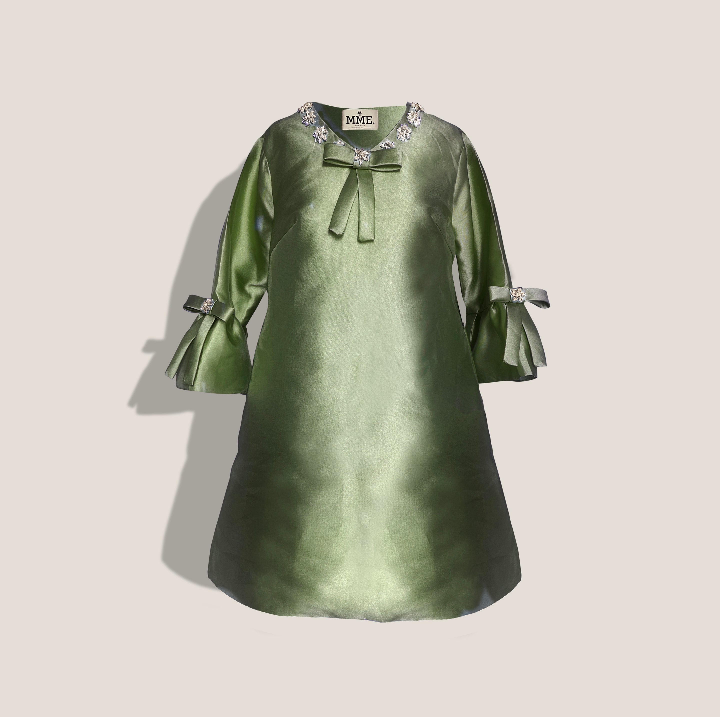 MME.MINK OPERA JEWEL GOWN - CHARTREUSE